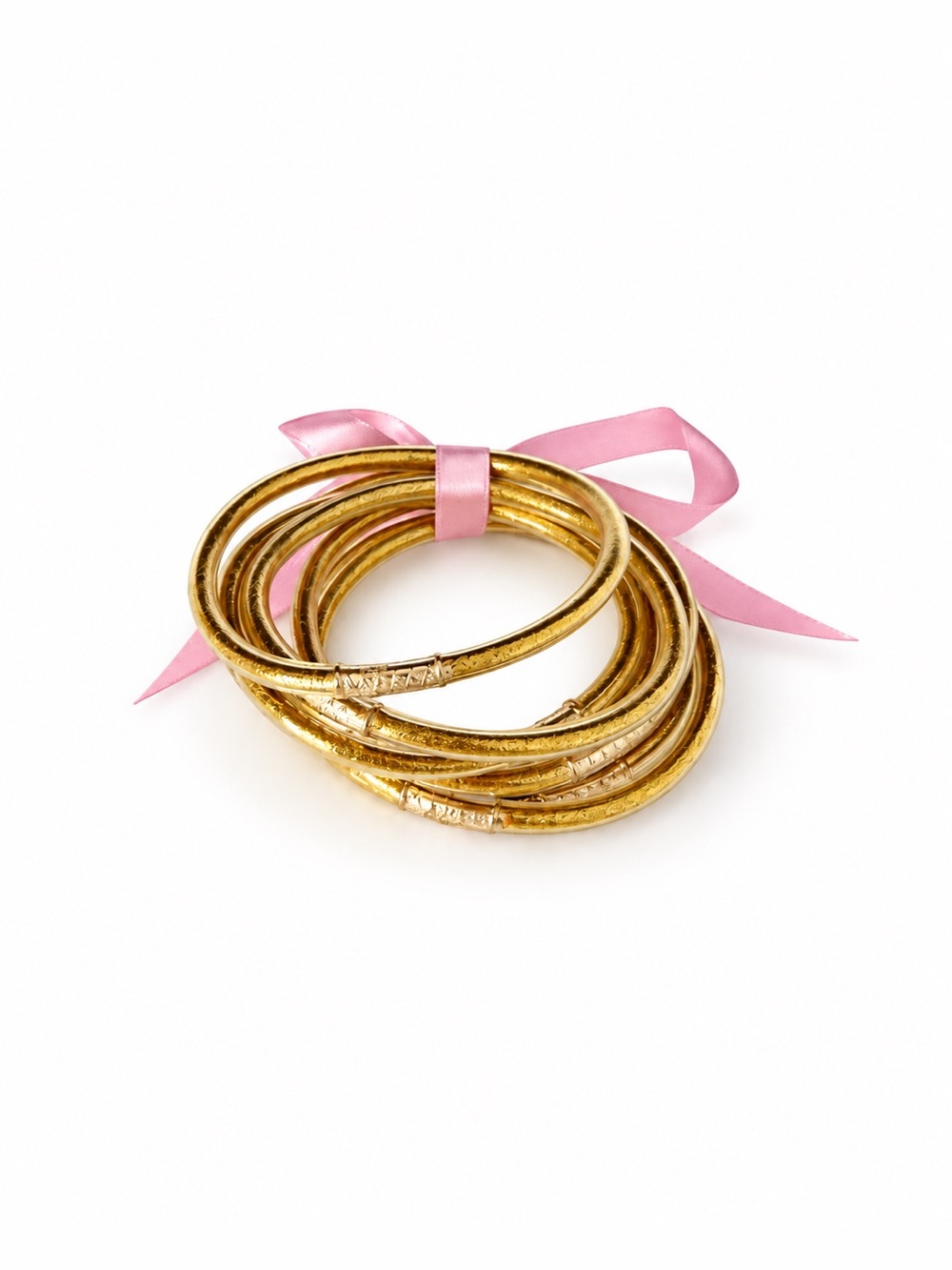 Set of 7 Glitter Gold Jelly Bracelets with Gold Accent Brand New